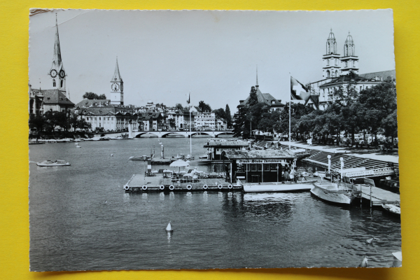 Ansichtskarte AK Zürich / Ortsansicht / 1960er Jahre / Fisch Stube Zürichhorn – Motorboote